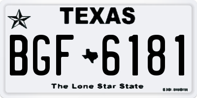 TX license plate BGF6181