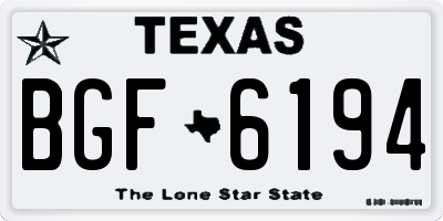 TX license plate BGF6194