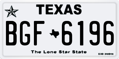 TX license plate BGF6196