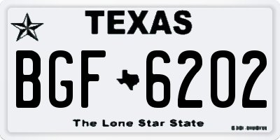 TX license plate BGF6202