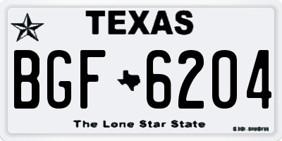TX license plate BGF6204