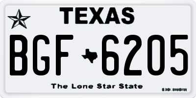 TX license plate BGF6205
