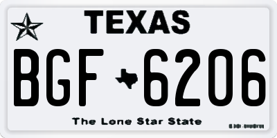 TX license plate BGF6206