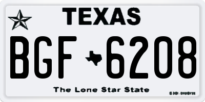 TX license plate BGF6208