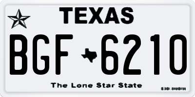 TX license plate BGF6210