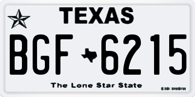 TX license plate BGF6215