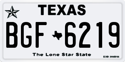 TX license plate BGF6219