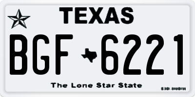 TX license plate BGF6221