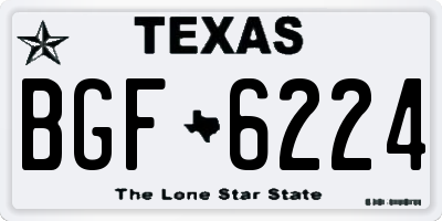 TX license plate BGF6224