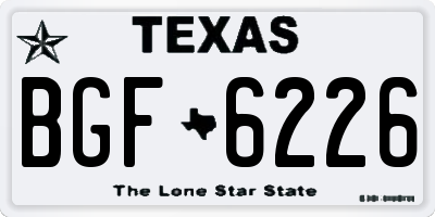 TX license plate BGF6226