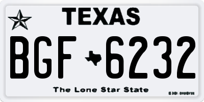 TX license plate BGF6232