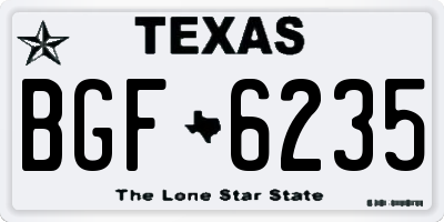 TX license plate BGF6235