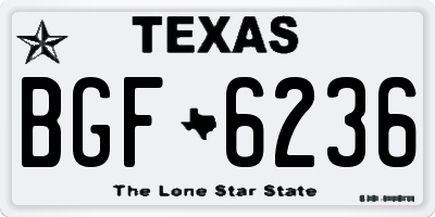 TX license plate BGF6236