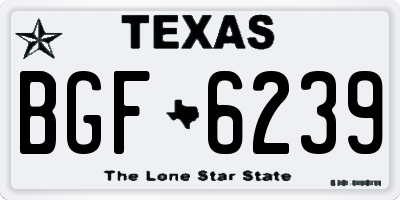 TX license plate BGF6239