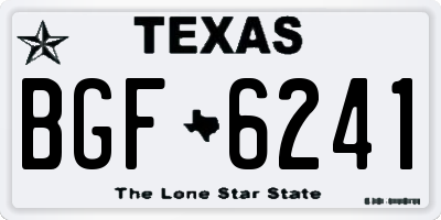 TX license plate BGF6241