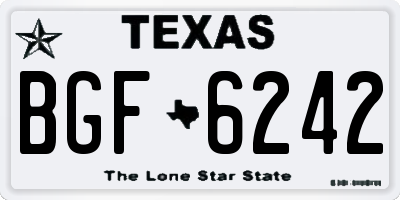 TX license plate BGF6242