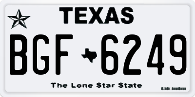 TX license plate BGF6249