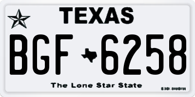 TX license plate BGF6258