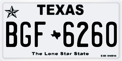 TX license plate BGF6260