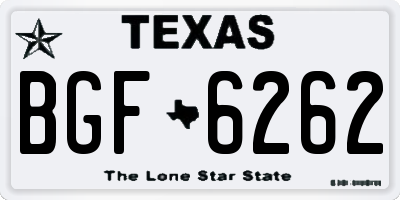 TX license plate BGF6262