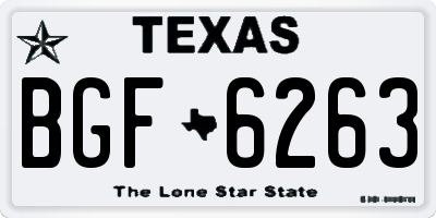 TX license plate BGF6263