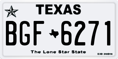 TX license plate BGF6271