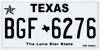 TX license plate BGF6276
