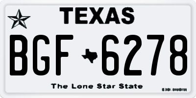 TX license plate BGF6278