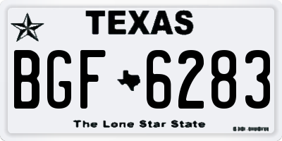 TX license plate BGF6283