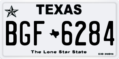 TX license plate BGF6284