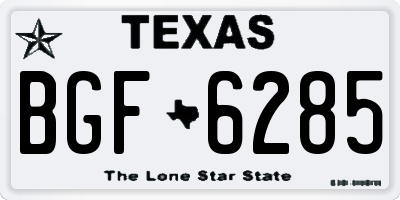 TX license plate BGF6285