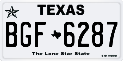 TX license plate BGF6287