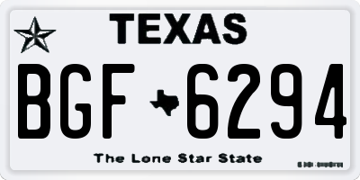 TX license plate BGF6294