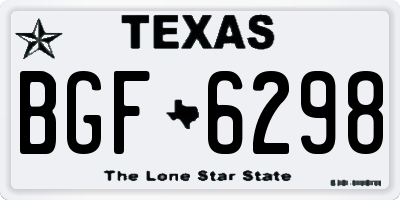 TX license plate BGF6298