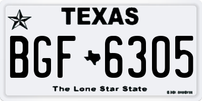 TX license plate BGF6305