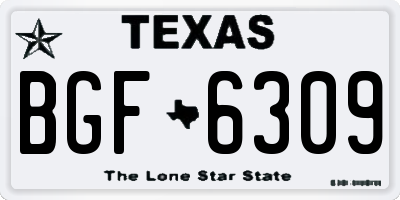 TX license plate BGF6309