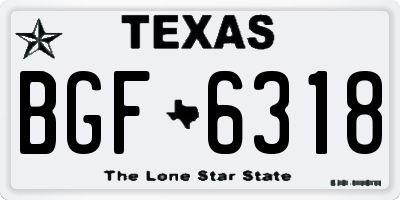 TX license plate BGF6318