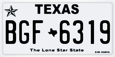 TX license plate BGF6319