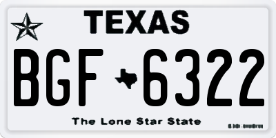 TX license plate BGF6322