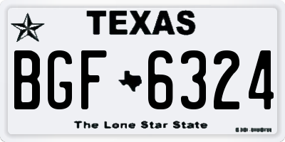 TX license plate BGF6324