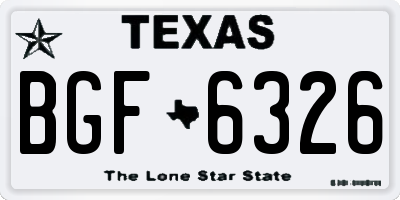 TX license plate BGF6326