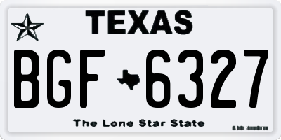 TX license plate BGF6327