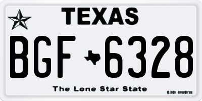 TX license plate BGF6328