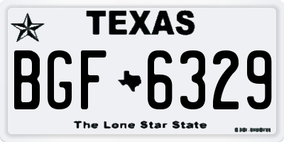 TX license plate BGF6329