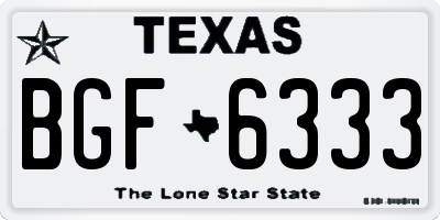 TX license plate BGF6333