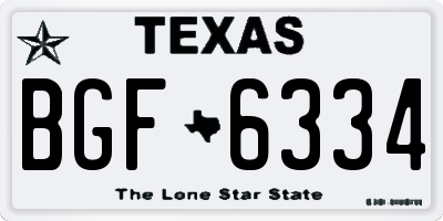 TX license plate BGF6334