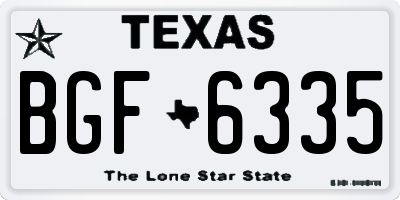 TX license plate BGF6335