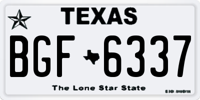 TX license plate BGF6337