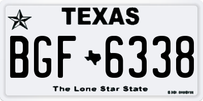 TX license plate BGF6338