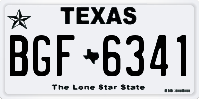 TX license plate BGF6341